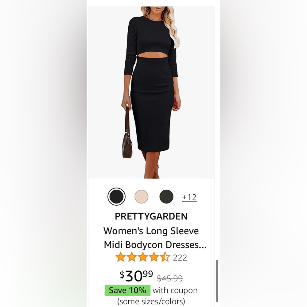 Pretty Garden Black Dress - Size XL